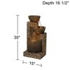 John Timberland Outdoor Floor Water Fountain Three Bowl Floor Cascade 35" for Yard Garden Lawn - 4 of 4