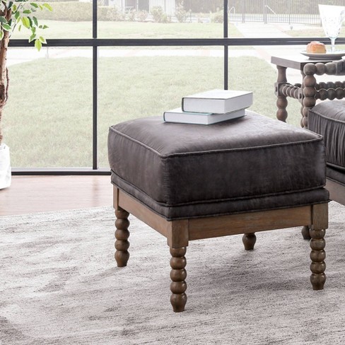 Eves Medium Cushioned Ottoman Sun Pine Target