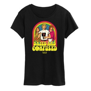 Women's - Dazed and Confused - Retro Psychedelic Rainbow Group Short Sleeve Graphic T-Shirt - 1 of 4