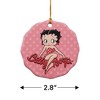 Betty Boop Pink Polka Dots Porcelain Scalloped Holiday Christmas Tree Ornament - 2.8" (7.1 cm) - 3 of 4