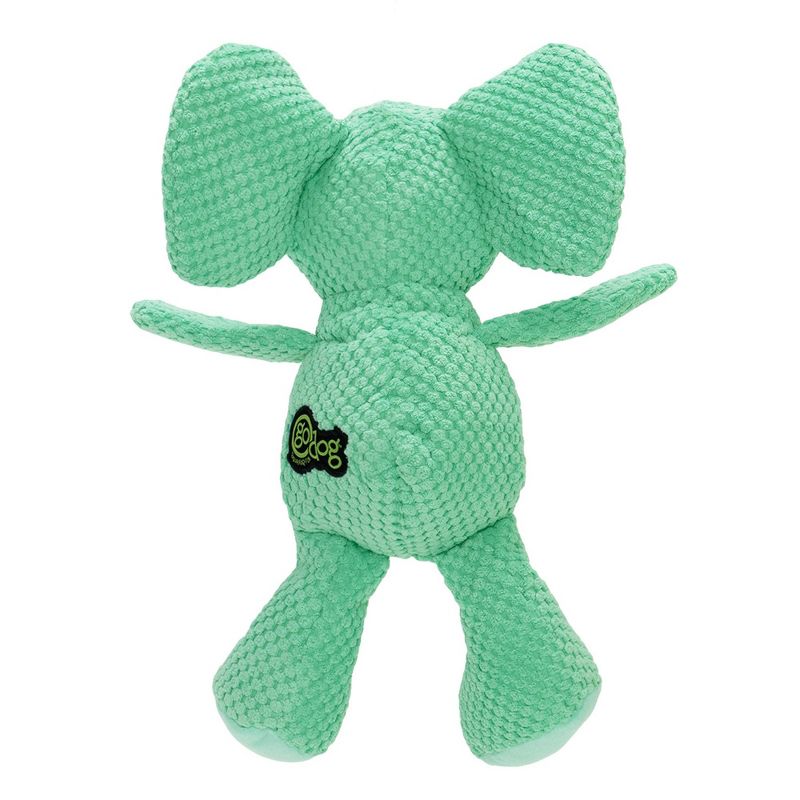 goDog Checkers Elephant Squeaky Plush Dog Toy with Chew Guard Technology, 3 of 9