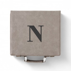 Personalization Mall Grey Leatherette Poker Chip Set - 1 of 2