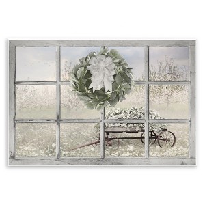 Stupell Industries Rustic Meadow Floral Wagon Wall Plaque Art - 1 of 4