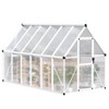 6 ft x11 ft Polycarbonate Aluminum Outdoor Greenhouse for Outdoors, Garden, Aluminum Large Walk-In Greenhouses - 3 of 4