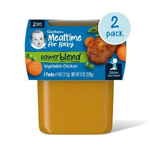 Gerber Baby Food Stage 2 Vegetable Chicken Puree Tub - 4oz/2ct - 1 of 4