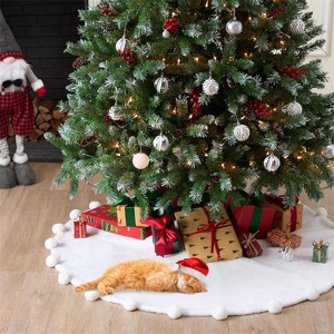 36in Christmas Tree Skirt Faux Fur£¨pink) - 1 of 4