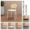 LeisureMod Velvet Dining Chair Rattan Back Side Chair Comfortable Kitchen Chair with Stainless Steel Base Euston Collection - 4 of 4