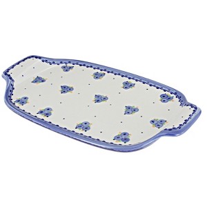 Blue Rose Polish Pottery P14 Galia Rectangular Tray with Handles - 1 of 1