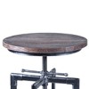 Eagleswood Adjustable Industrial Barstool Gray/Pine - Armen Living: Swivel, Pine Wood Seat, Metal Frame - 2 of 4