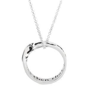 Dicksons Footprints In The Sand Endless Script Women's 18 Inch Silver Tone Metal Plated Mobius Ring Necklace in Jewelry Box with Sentiment Card - 1 of 3