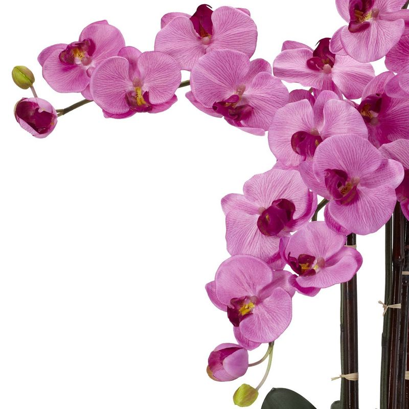 Nearly Natural Phalaenopsis w/Decorative Vase Silk Flower Arrangement, 3 of 5