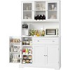 Jojoka Kitchen Pantry Storage Cabinet,Modern Buffet Cabinet with Hutch,Food Pantry with Doors and Shelves for Living Room,White - 4 of 4