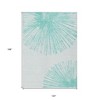 Aquamarine And Ivory Abstract Washable Indoor Outdoor Area Rug - 3 of 4
