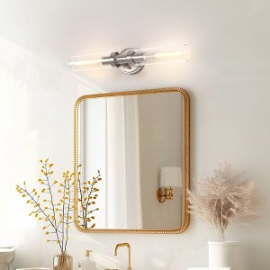 YANSUN 18 in. 2-Light Brushed Nickel Bathroom Wall Sconce with Clear Glass, Bathroom Vanity Light Fixtures - 1 of 1