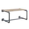 SEVOBAL Utility Storage Shelves Wall Rack with Shelf and Towel Holder for Bathroom Kitchen or Living Room, Oak, 24.5"*14.5"*12.5" - 4 of 4