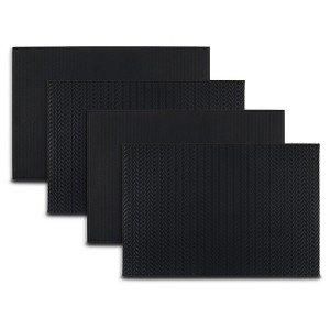 Dainty Home Hudson Reversible Premium Vegan Leather 12" x 18" Placemats Set of 4 - 1 of 2