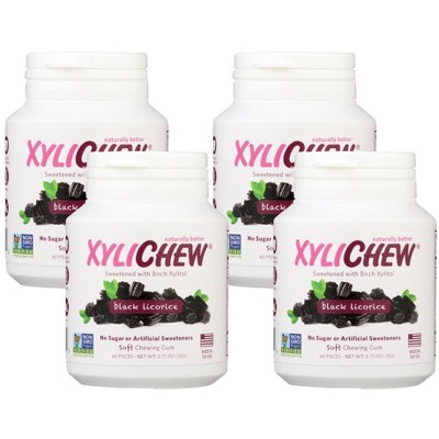 Xylichew Black Licorice Soft Chewing Gum - Case of 4/60 ct