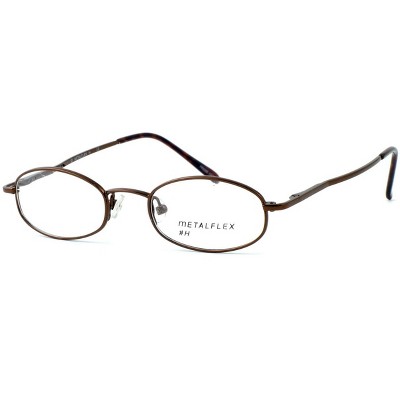 Metal Flex by Vivid H Designer Reading Eye Glasses in Shiny Brown 42mm +1.50 | Ladies | Oval Shape | X-Small Fit