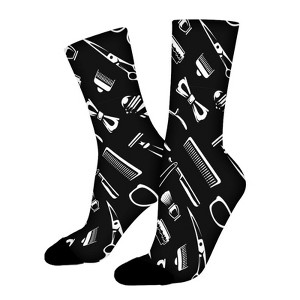 Barber Hair Stylist Love Women Printed Crew Socks Funny Funky Socks Soft Polyester Novelty Gifts for Artists Men - 1 of 4