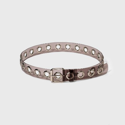 Women's Oversize Grommet Jelly Belt - Wild Fable™ Black