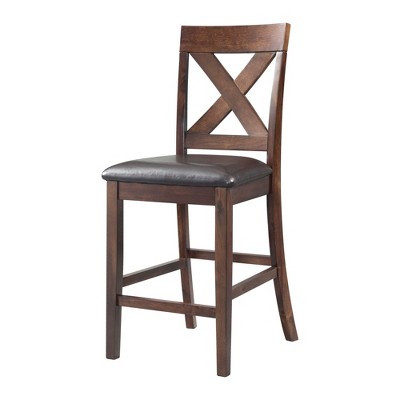 Cherry Counter Height Dining Set with Faux Leather Seats
