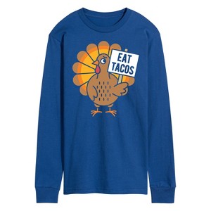 Men's - Instant Message - Eat Tacos Turkey Long Sleeve Graphic T-Shirt - 1 of 4