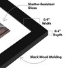 Americanflat 13x13 Picture Frame with Shatter-Resistant Glass - Use as 10x10 Frame with Mat or 13x13 Frame Without Mat - Signature Collection - Black - 3 of 4
