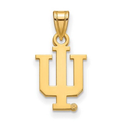 Black Bow Jewelry 14k Yellow Gold Plated Sterling Silver Indiana Hoosiers NCAA Small Pendant