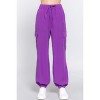 Slickblue Women's Purple Cargo Jogger Pants, Lightweight Stretch Woven Fabric, Elastic Waist, Casual Fit, Size S-L - 2 of 4