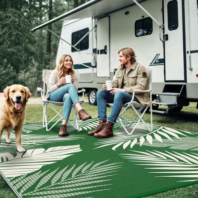 Abynow Garden Oasis Tropical Leaf Outdoor Rug