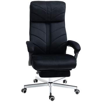 Vinsetto High-Back Ergonomic Office Chair with Footrest, Microfiber Computer Chair with Reclining Function and Armrest, Executive Office Chair