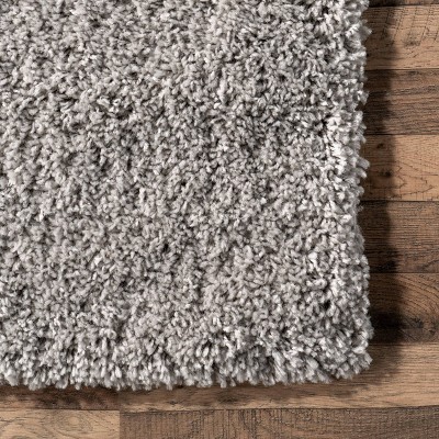 Luxurious Silver Shag Rectangular Rug 52" x 24"