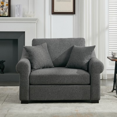 44.5"W Modern Chenille Oversized Armchair, Accent Chair, Single Sofa with 2 Pillows 4S - ModernLuxe