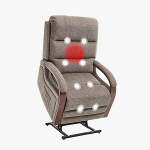 Aukfa Power Lift Recliner Chair with Massage & Heat – Dual Motor Electric Recliner for Elderly, 180° Adjustable Backrest - 1 of 4