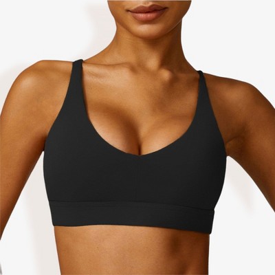 Anna-Kaci Women's Strappy Sports Bra with Scoop Neckline and Double Strap Detail for Flexible Low to Medium Impact Support