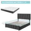 ed frame with drawers, linen upholstered platform bed frame with adjustable headboard, wooden slats to support the bed frame, no box spring required - 3 of 4