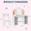 Princess Vanity Table & Chair Set for Girls with Tri-Folding Mirror, Touch Light Vanity Desk with Storage & High Back Chair - Gift for Girls - 3 of 4