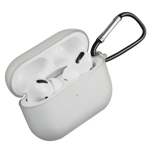 Insten Case Compatible with AirPods Pro - Translucent Matte Skin Cover with Keychain, White - 1 of 4