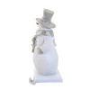 6.25 In Snowman W/Scarf Stocking Holder Silver Hat Scarf Stocking Holders - 2 of 3