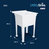 Utility Sink Heavy Duty Freestanding Utility Tub Sink with Drain Plug, Adjustable Floor Levelers & 5 Step Installation Process, 24 x 24 Inches, White - 3 of 4