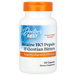 Doctor's Best Betaine HCl Pepsin & Gentian Bitters, 120 Capsules - 1 of 4