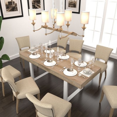 NicBex Dining Table 63"-78.74" Modern Rectangular Extendable Wooden Dining Table for Dining Room