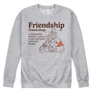 Men's - Winnie the Pooh - Pooh And Friends Friendship Definition Graphic Fleece Sweatshirt - 1 of 4