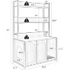 Litter Box Enclosure with 2 Storage Shelves Wooden Hidden Cat Litter Box Enclosure Furniture with 2 Door - 3 of 4