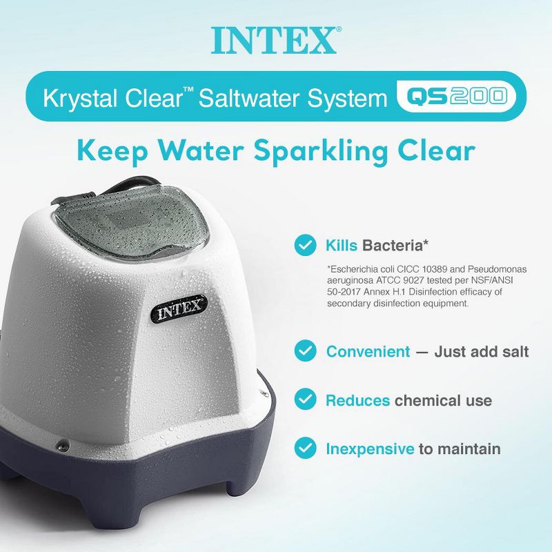 Intex 26661EG Krystal Clear Pool Small and Sleek Saltwater System, 110-120V, 3 of 8