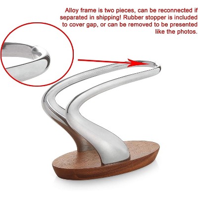 Modern Acacia Wood and Alloy Napkin Holder