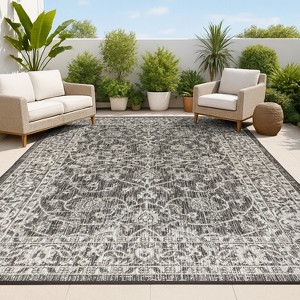 Palazzo Vine and Border Textured Weave Indoor/Outdoor Area Rug  - JONATHAN Y - 1 of 4