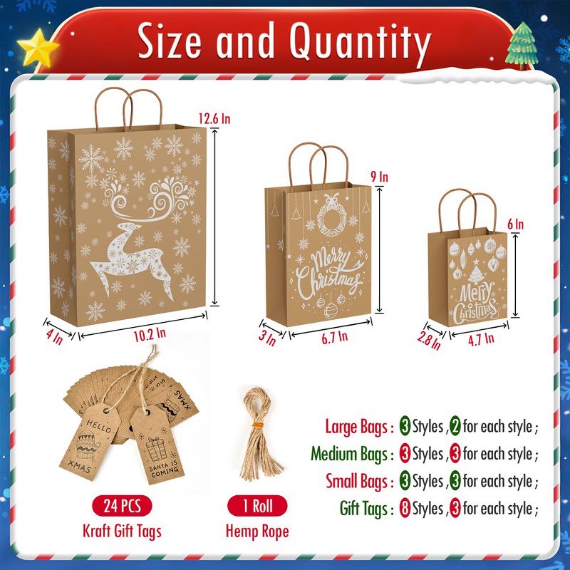 Presence Christmas Kraft Paper Gift Bag, 2 of 8