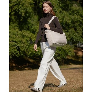 FATMOON Tote Bag for Women, Lightweight Puffy Tote Bag with Compartments Quilted Shoulder Bag Handbag for Travel, Work, Gym - 1 of 4