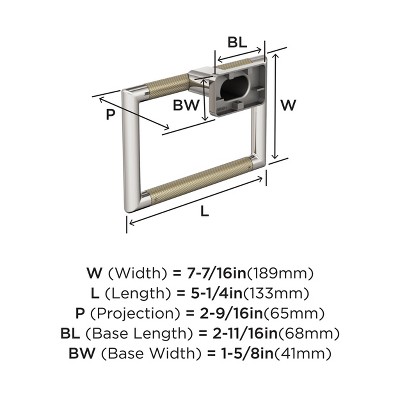 Polished Nickel and Golden Champagne Wall Mounted Towel Ring